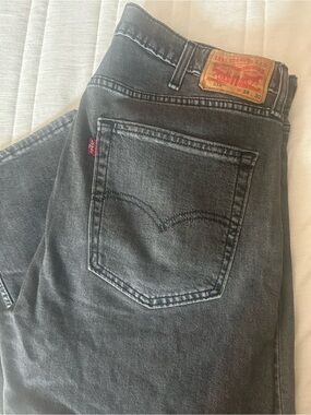 Levi's Men’s Washed Black Straight Jeans